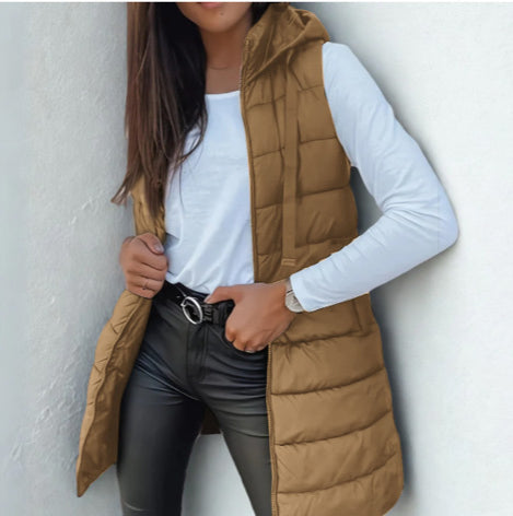 ISA | Lightweight Hooded Long Puffer Vest