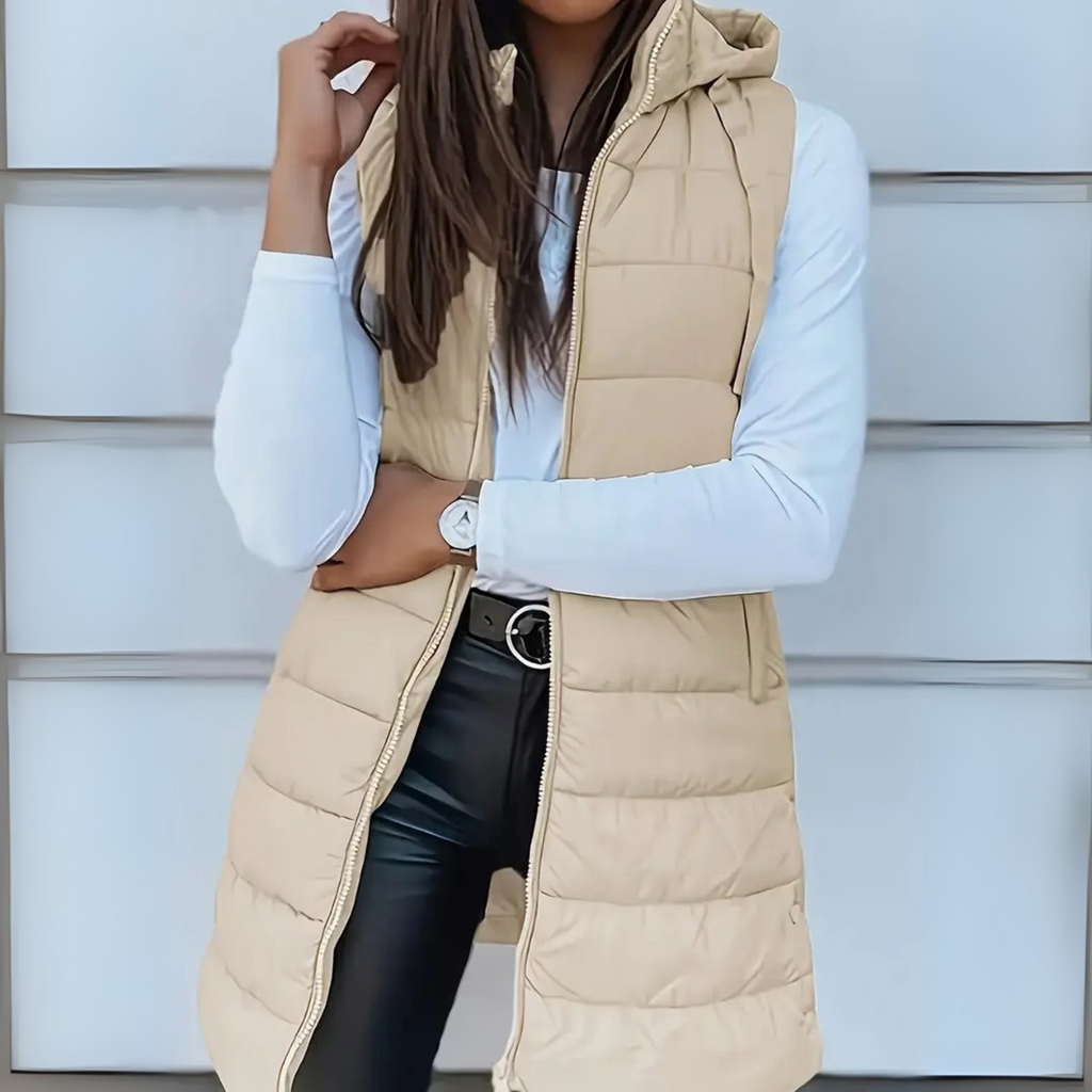 ISA | Lightweight Hooded Long Puffer Vest