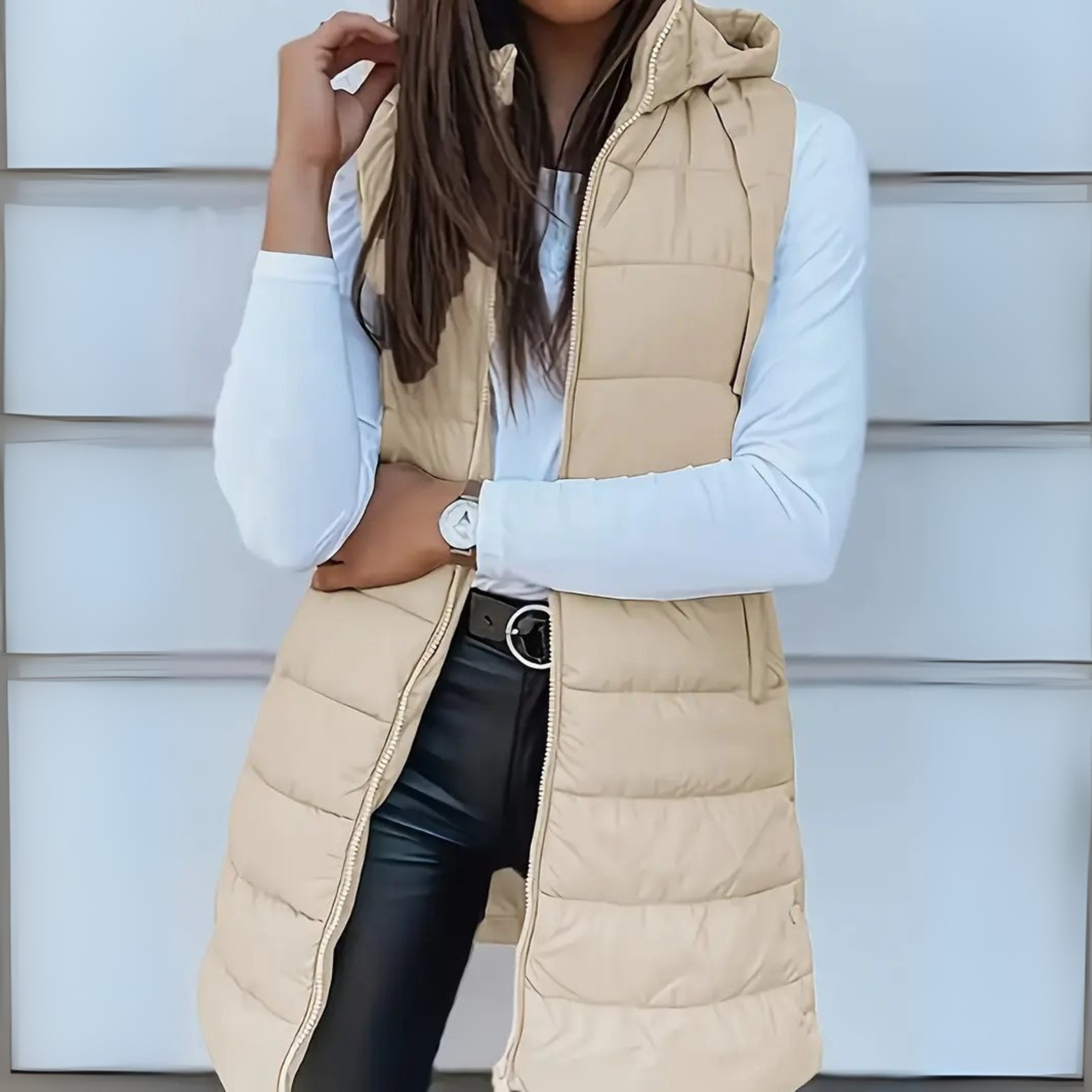 ISA | Lightweight Hooded Long Puffer Vest