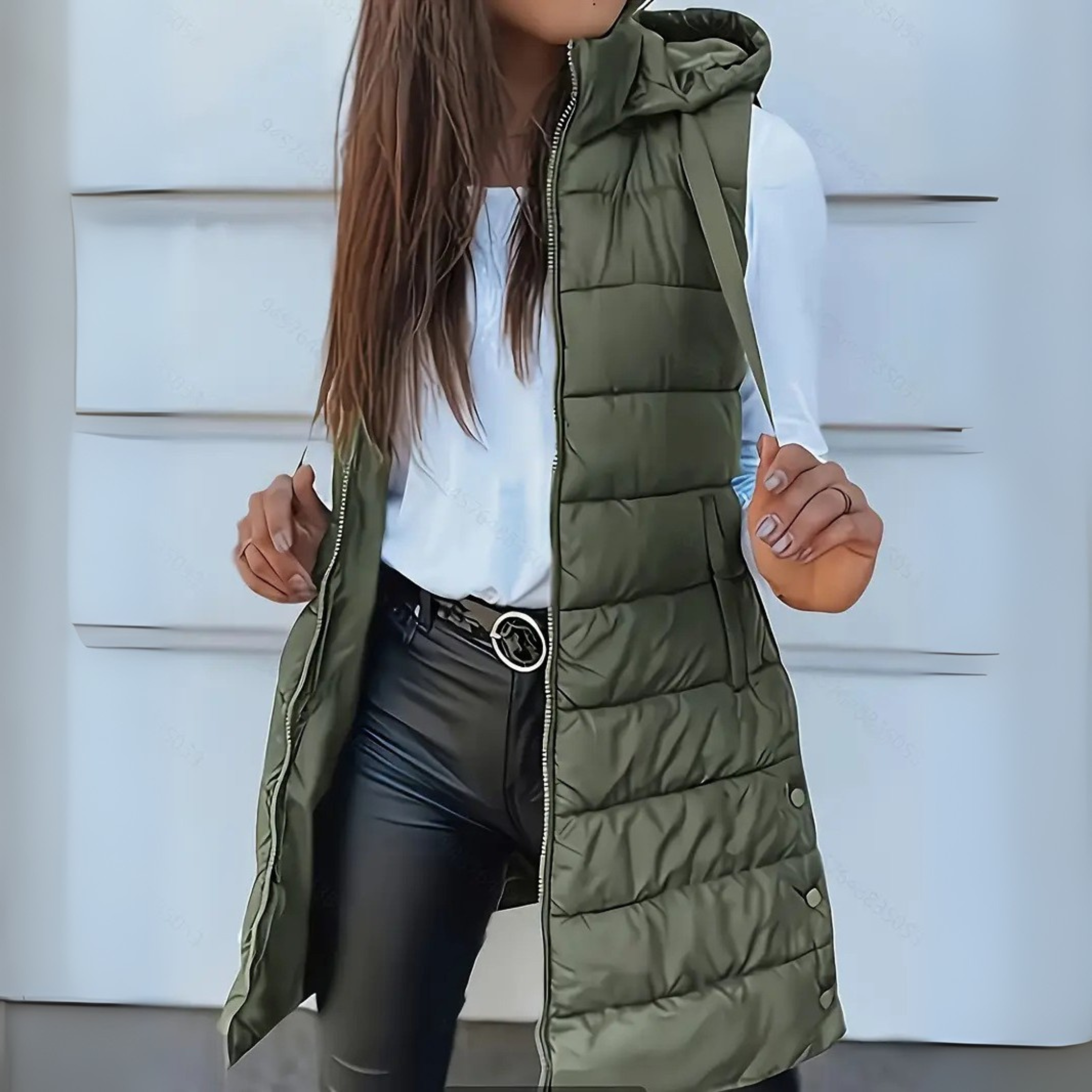 ISA | Lightweight Hooded Long Puffer Vest