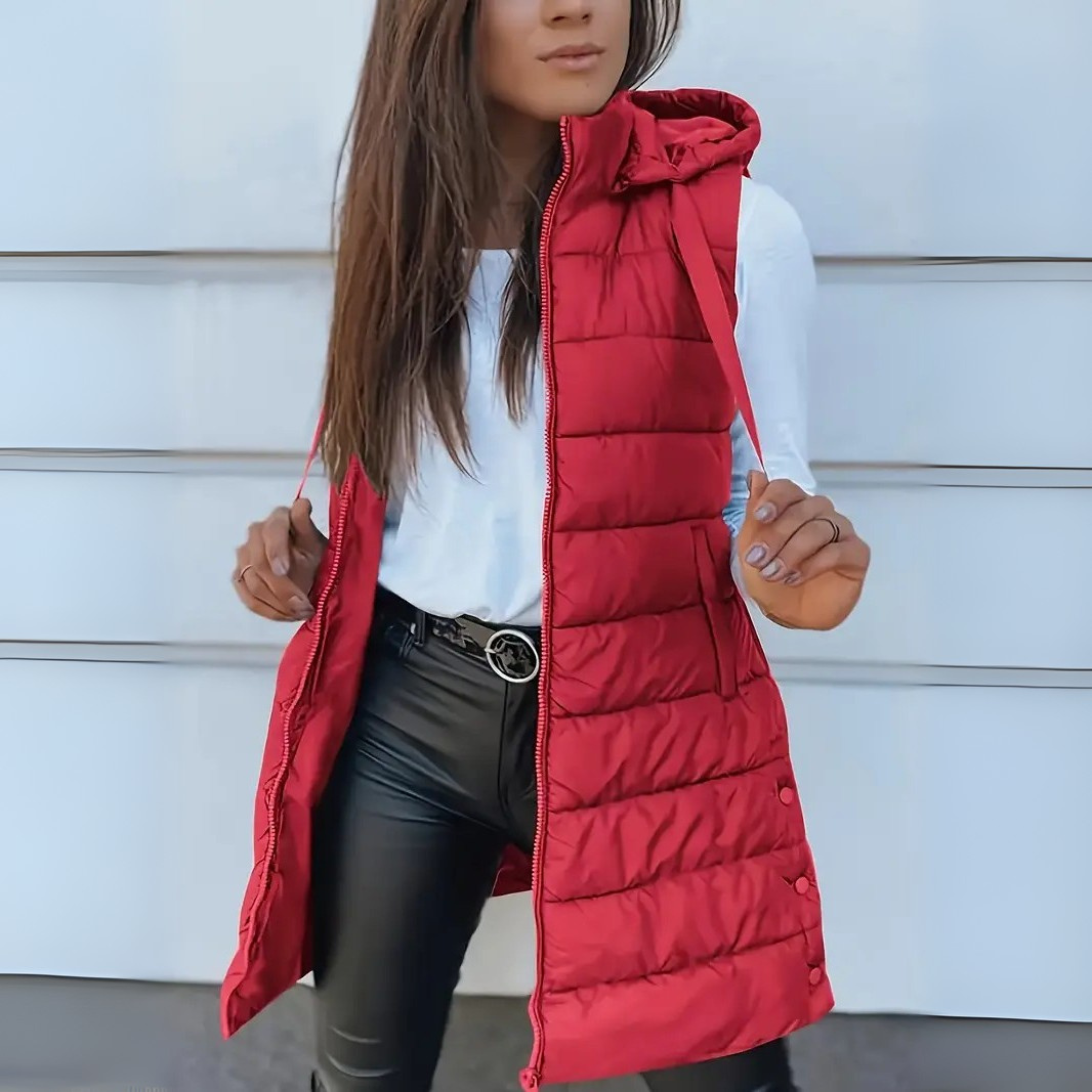 ISA | Lightweight Hooded Long Puffer Vest