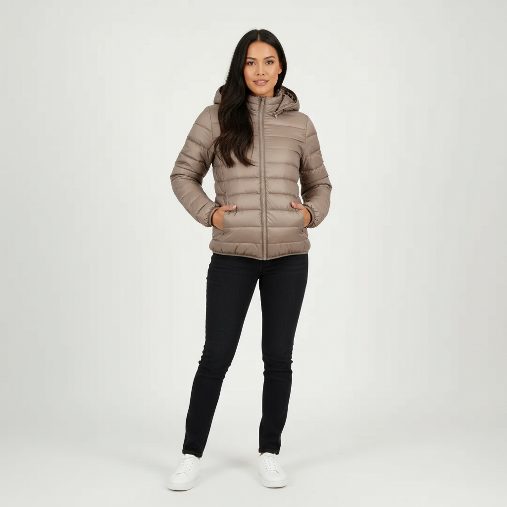 Comfortable Women's Puffer Jacket with Sporty Fit - Janice