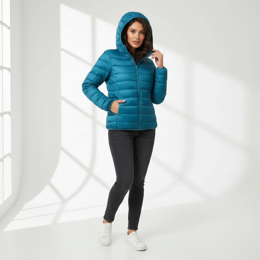 Comfortable Women's Puffer Jacket with Sporty Fit - Janice