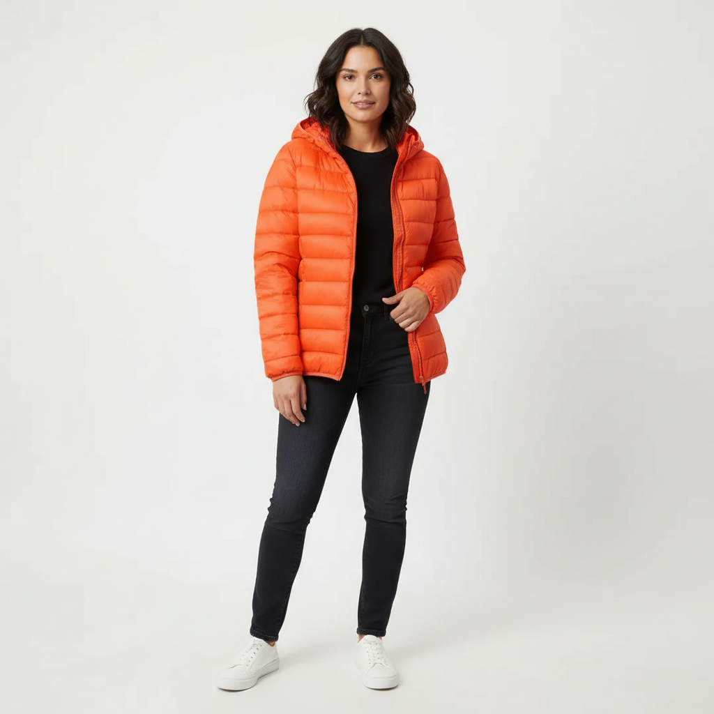 Comfortable Women's Puffer Jacket with Sporty Fit - Janice