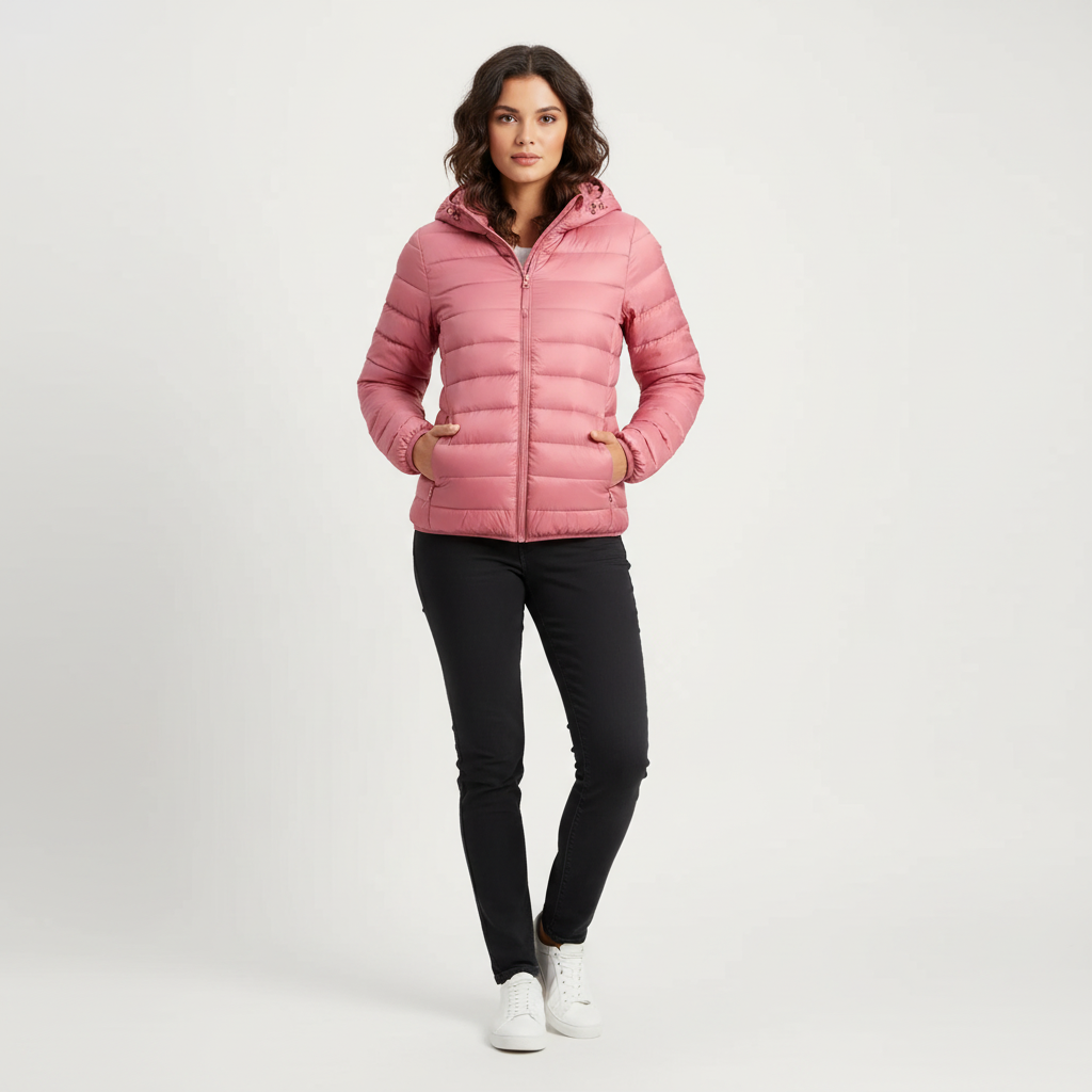 Comfortable Women's Puffer Jacket with Sporty Fit - Janice