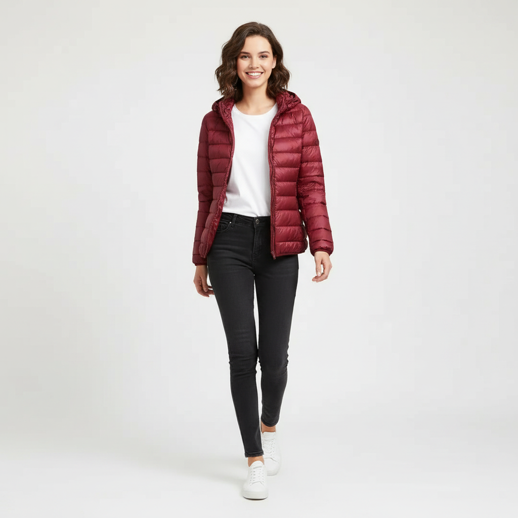 Comfortable Women's Puffer Jacket with Sporty Fit - Janice