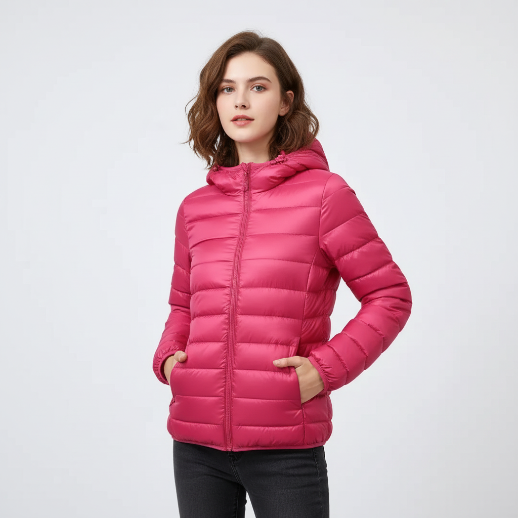 Comfortable Women's Puffer Jacket with Sporty Fit - Janice