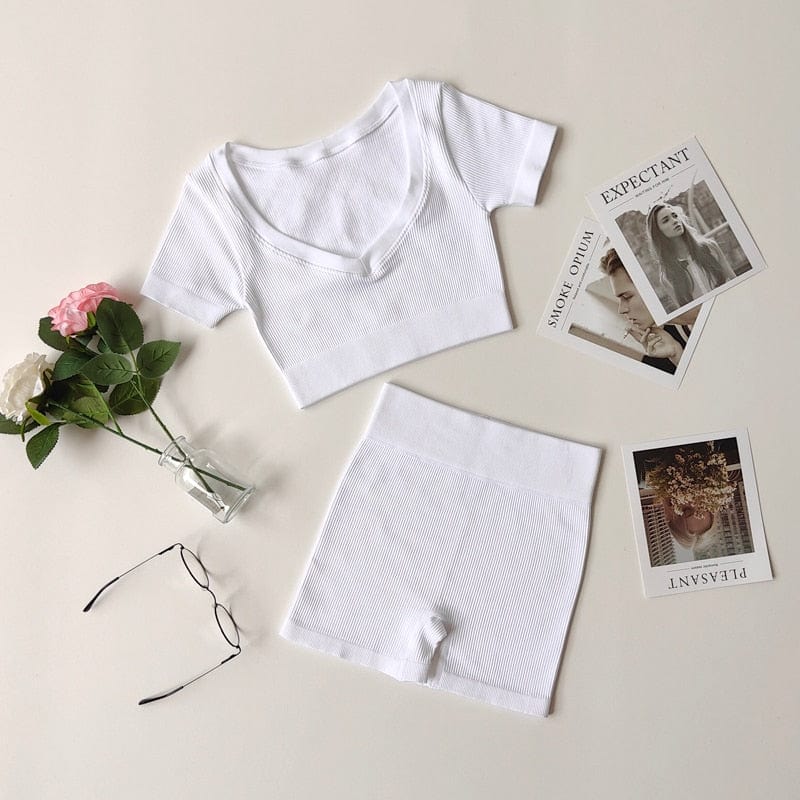 Claire - Ribbed Knit Sports Set
