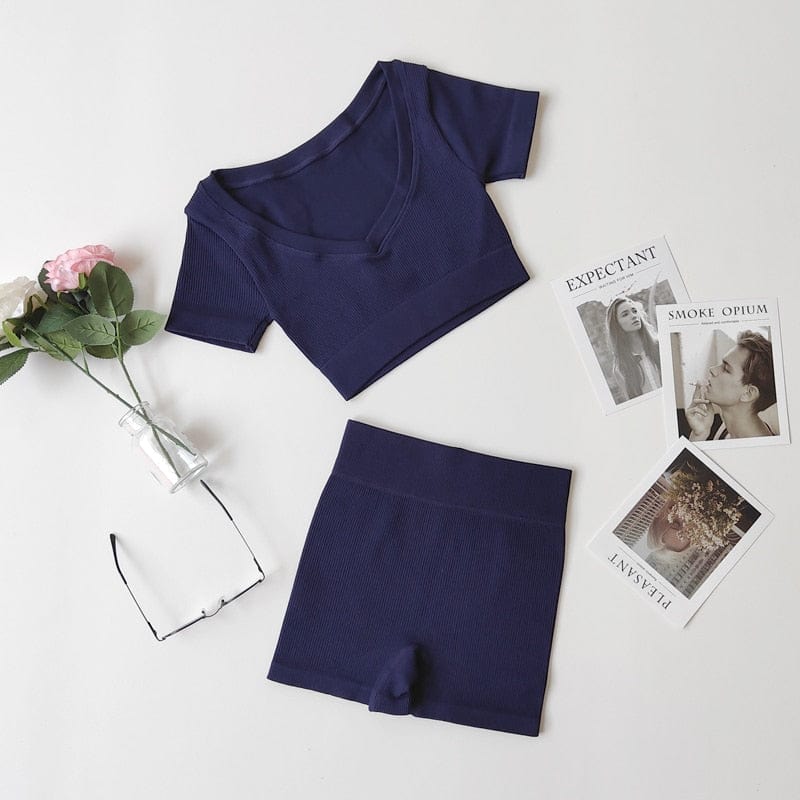 Claire - Ribbed Knit Sports Set