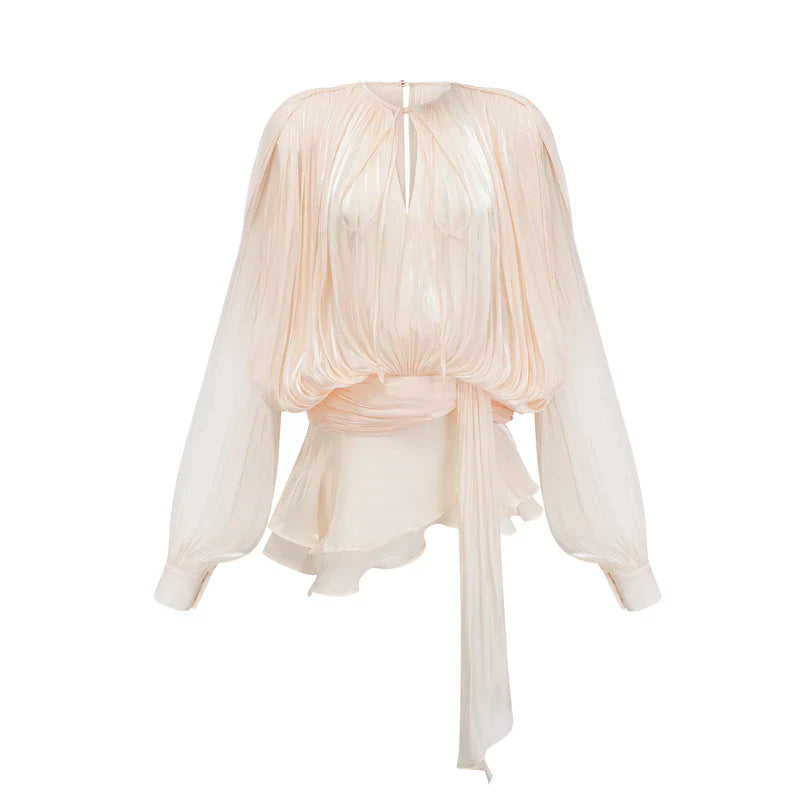 Elysia | Draped Silk Look Top