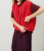 Lia | Women's sleeveless vest with snap buttons, round neckline
