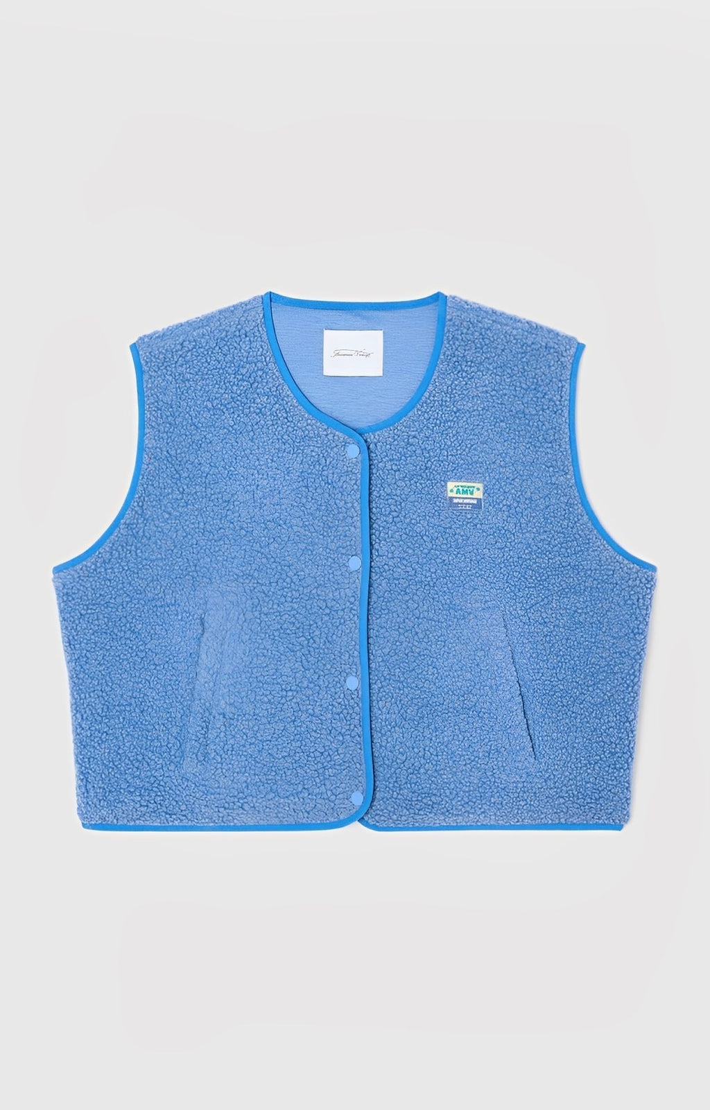 Lia | Women's sleeveless vest with snap buttons, round neckline