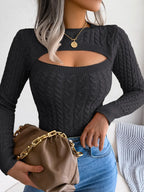 Laura — Soft Knitfeel Cut-Out Cable Top