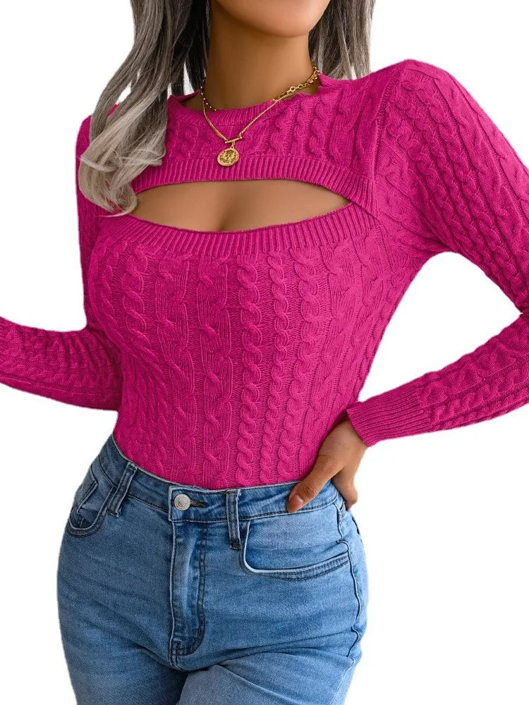 Laura — Soft Knitfeel Cut-Out Cable Top