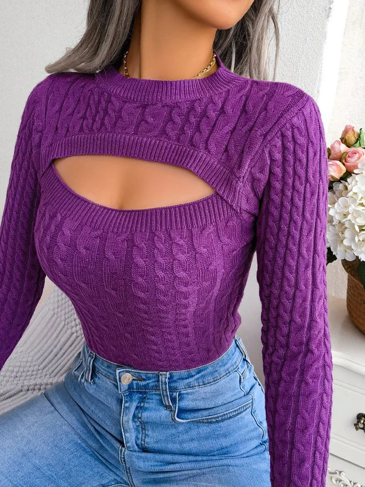 Laura — Soft Knitfeel Cut-Out Cable Top