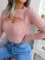Laura — Soft Knitfeel Cut-Out Cable Top