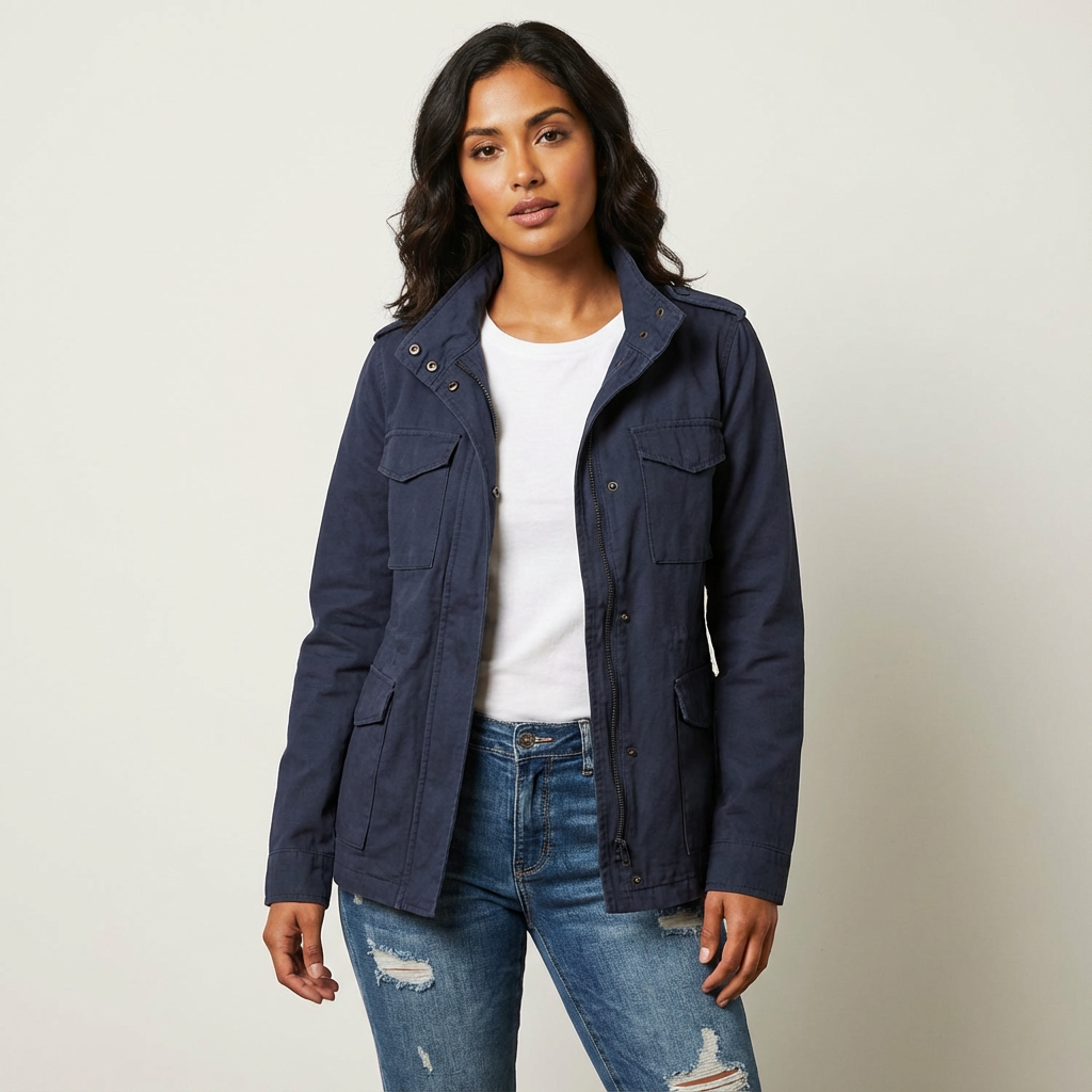 Livy | Women's Utility Jacket with Waist Detail and Flap Pockets