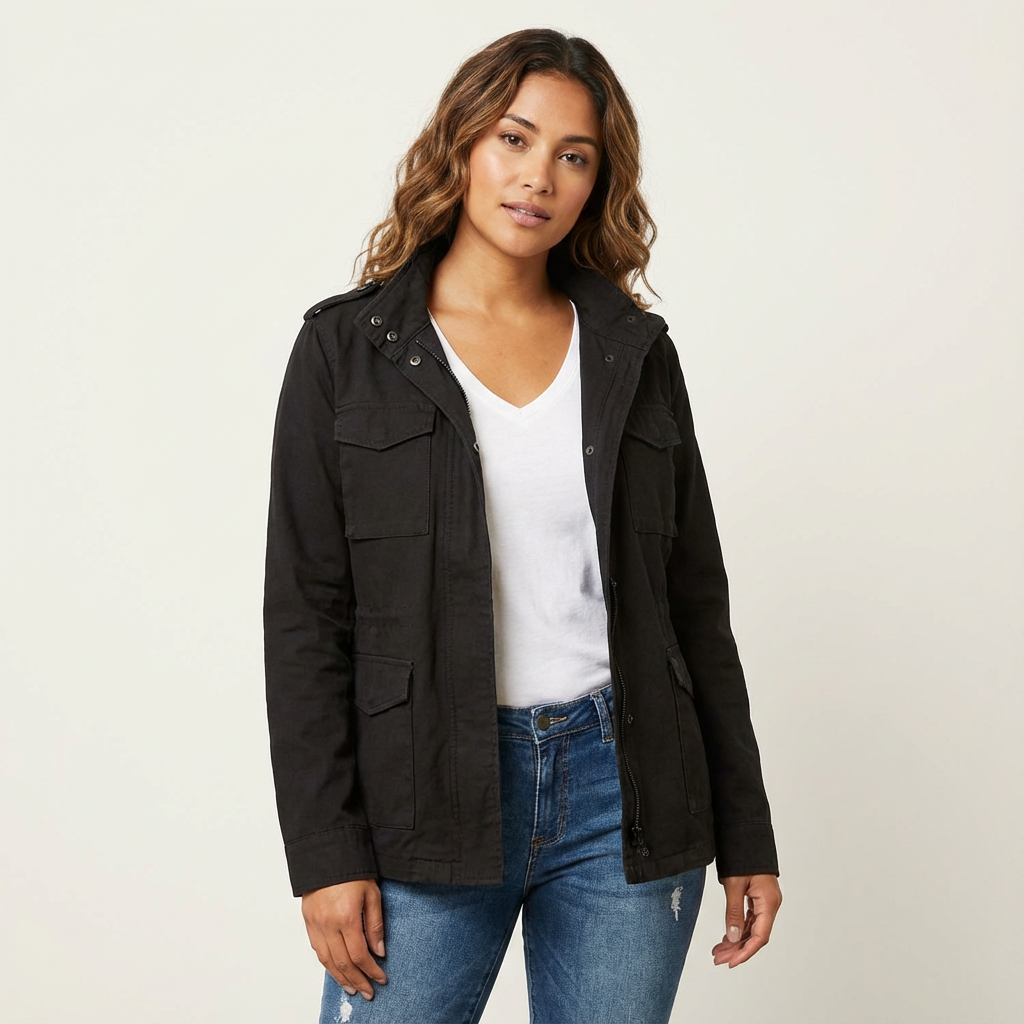 Livy | Women's Utility Jacket with Waist Detail and Flap Pockets