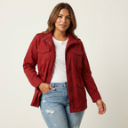 Livy | Women's Utility Jacket with Waist Detail and Flap Pockets
