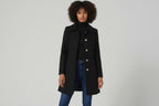 Elegant A-Line Women's Coat with Button Closure - Emma