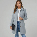 Elegant A-Line Women's Coat with Button Closure - Emma
