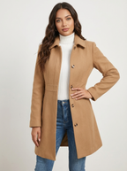 Elegant A-Line Women's Coat with Button Closure - Emma