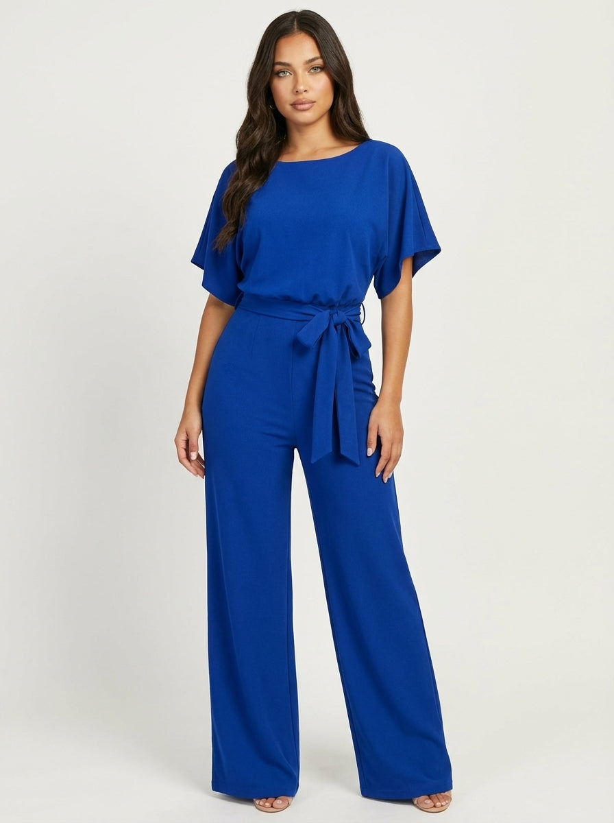 Elegant Women's Jumpsuit with Belt - Joyce