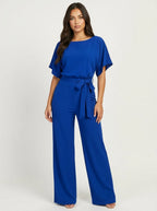Elegant Women's Jumpsuit with Belt - Joyce