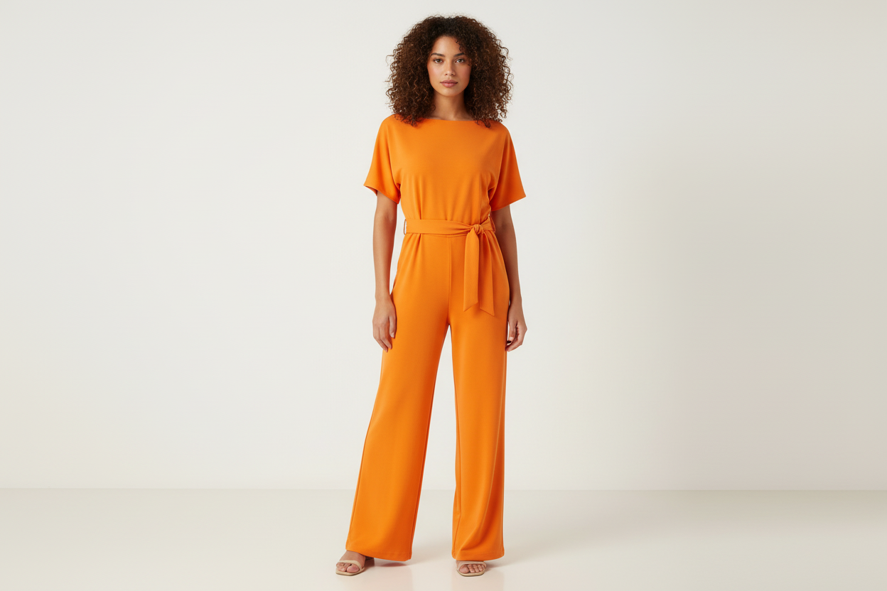 Elegant Women's Jumpsuit with Belt - Joyce