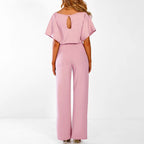 Elegant Women's Jumpsuit with Belt - Joyce