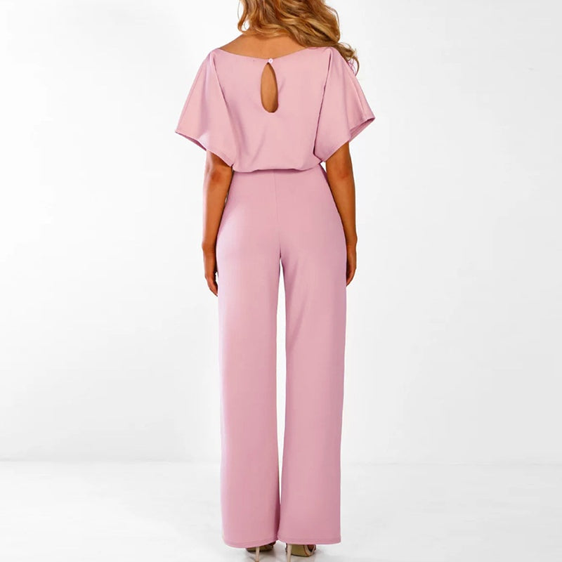 Elegant Women's Jumpsuit with Belt - Joyce