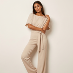 Elegant Women's Jumpsuit with Belt - Joyce