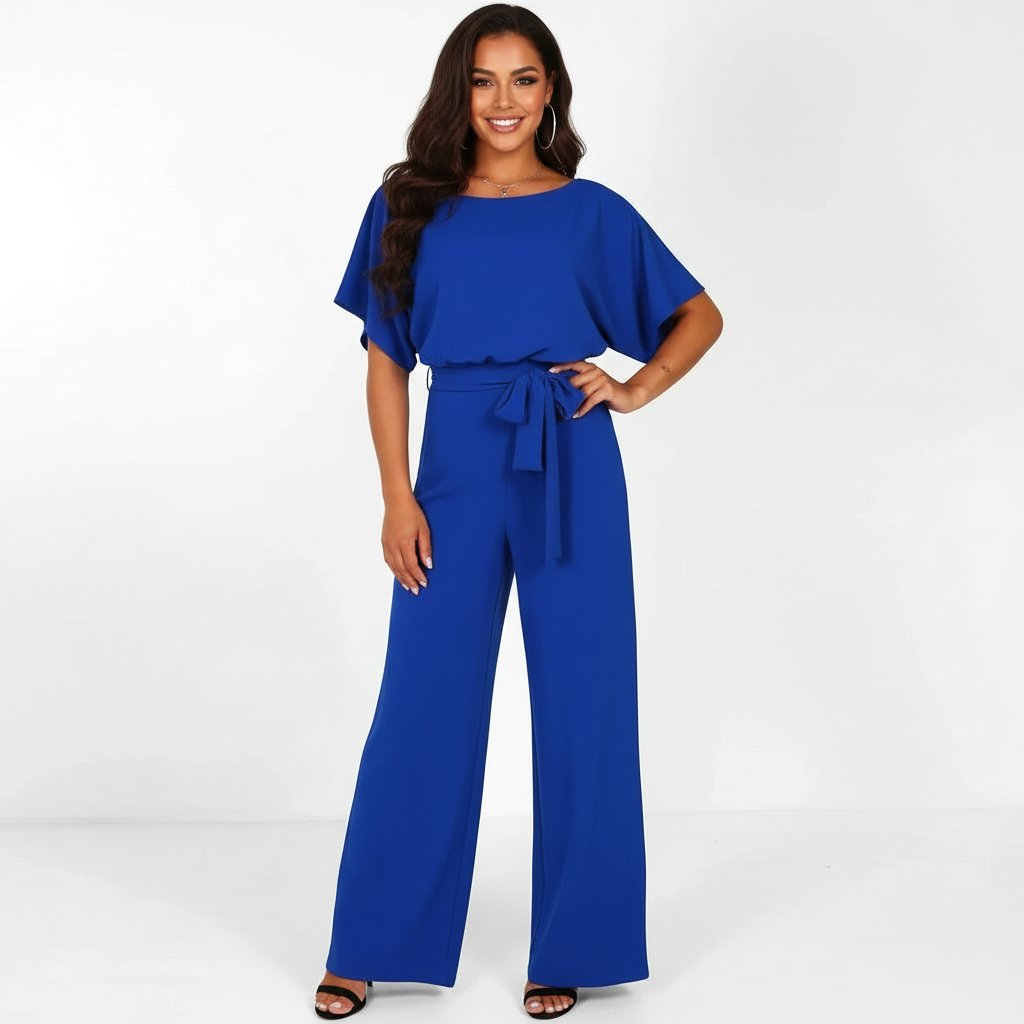 Elegant Women's Jumpsuit with Belt - Joyce