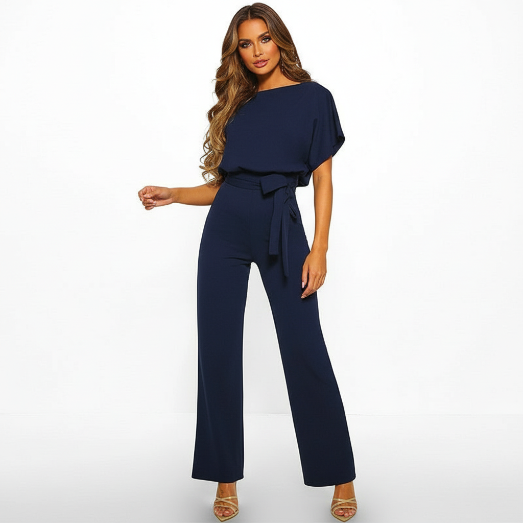 Elegant Women's Jumpsuit with Belt - Joyce