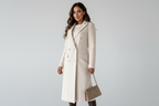 Elegant Long Double-Breasted Women's Coat - Esra