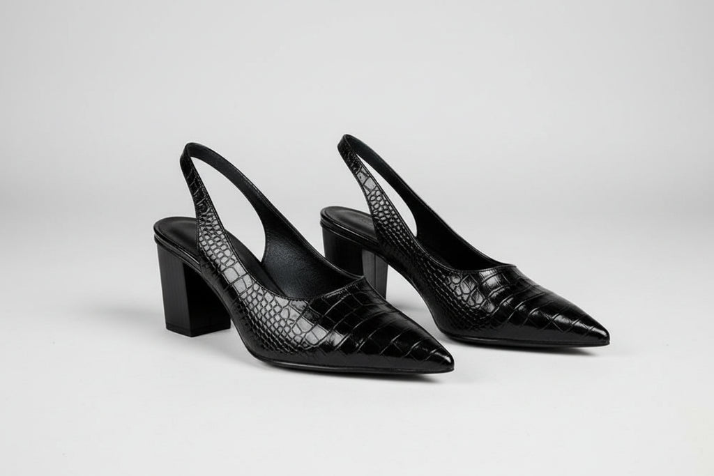 Elegant Pumps with Pointed Toe and Block Heel - Elena