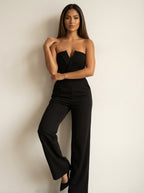 Valeria Eva - Elegant Strapless Women's Jumpsuit