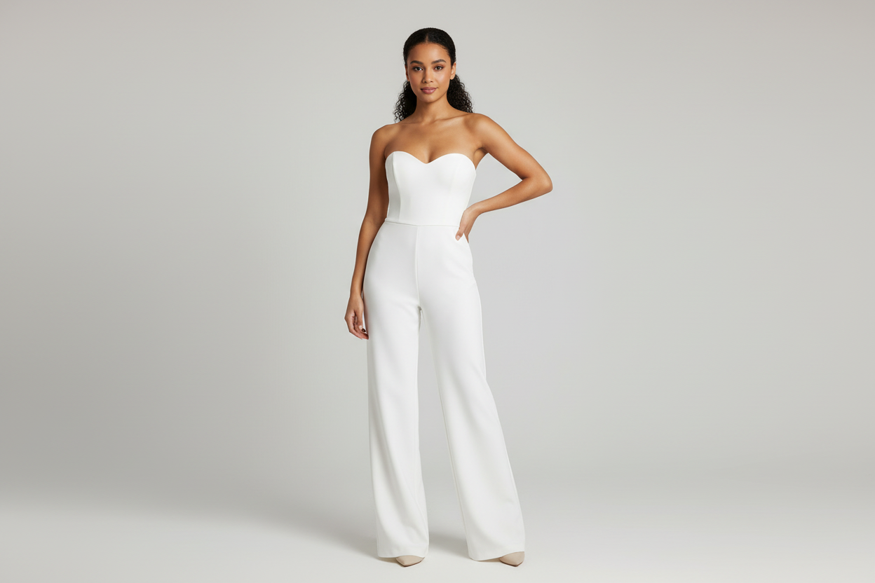 Valeria Eva - Elegant Strapless Women's Jumpsuit