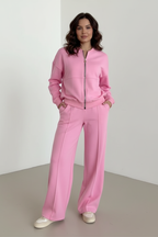 Elegant Two-Piece Women's Lounge Set with Wide Leg Pants - Esra