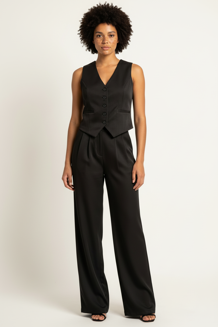Elegant Sleeveless Blazer Suit for Women - Esra