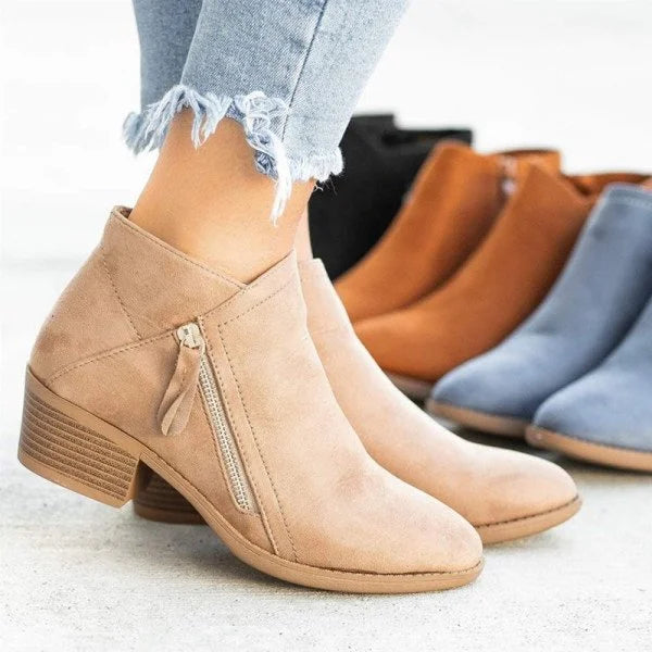 Luica | Suede Ankle Boots with Comfortable Heel