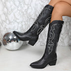 Renate | Western Cowboy Boots with Contrast Stitching