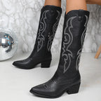 Renate | Western Cowboy Boots with Contrast Stitching