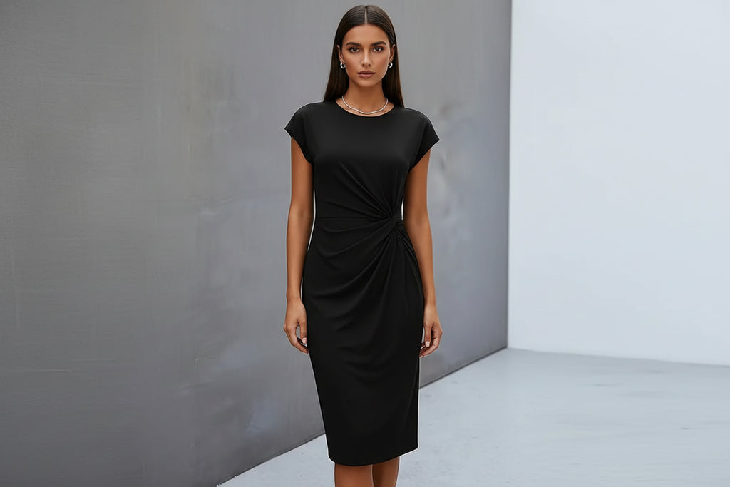 Catrien – Timeless Midi Dress with Flattering Silhouette