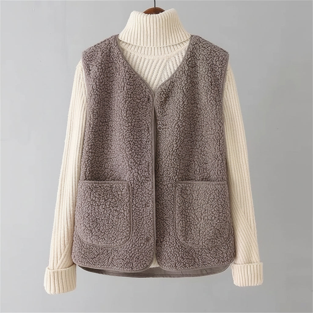 Body - Women's Soft Gilet with Buttons and Pockets