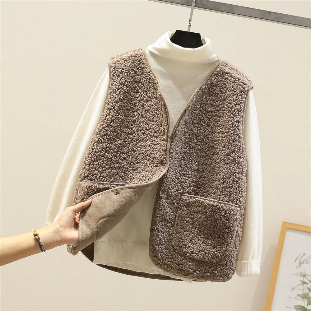 Body - Women's Soft Gilet with Buttons and Pockets