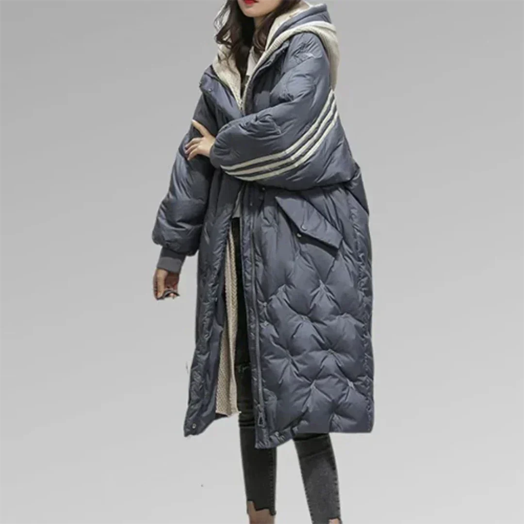 Lia | Women's Oversized Quilted Winter Long Jacket Cut