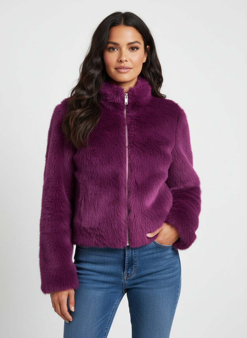 Faux Fur Short Women's Jacket - Emma