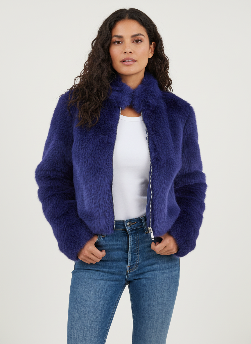 Faux Fur Short Women's Jacket - Emma