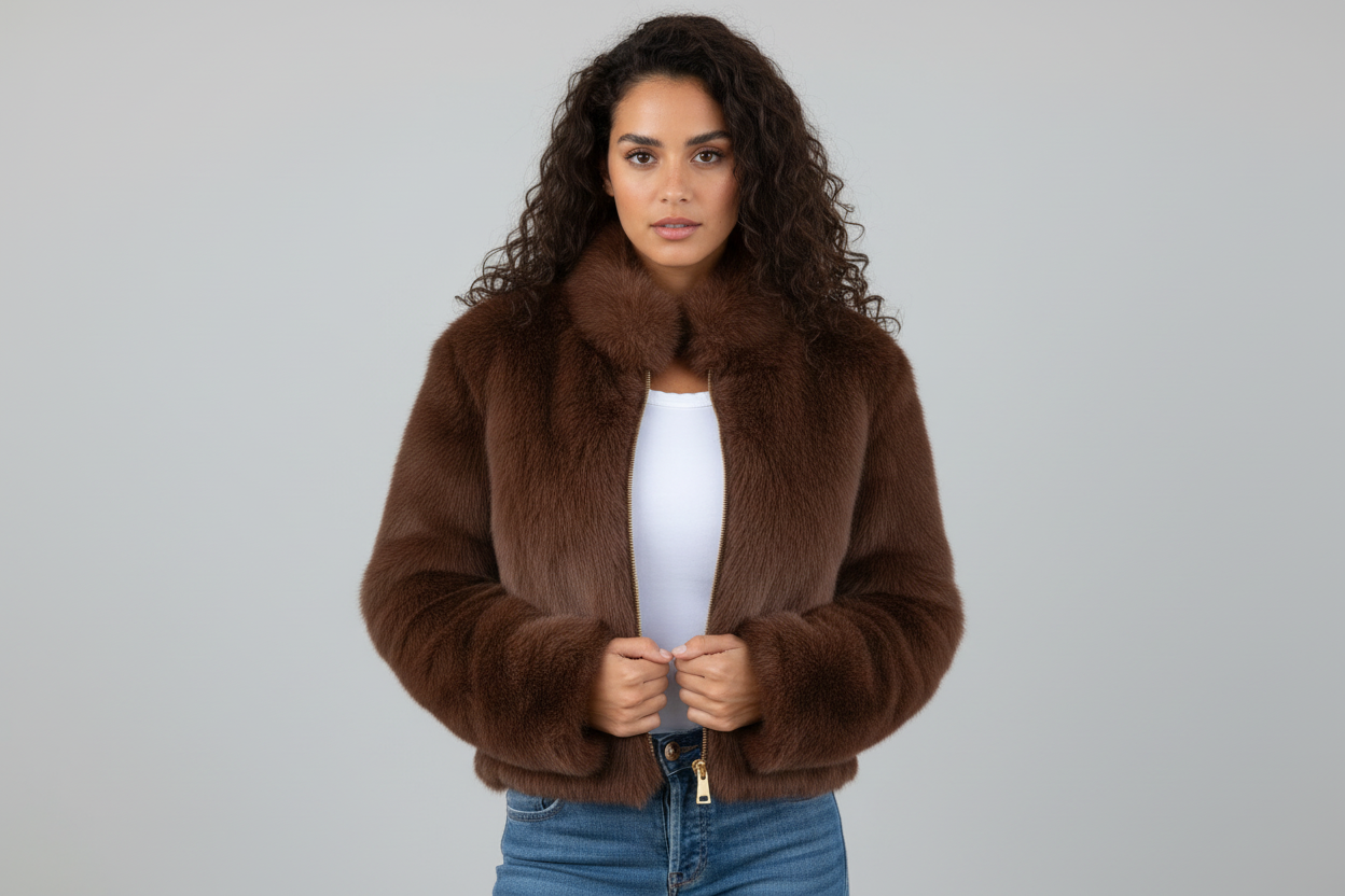 Faux Fur Short Women's Jacket - Emma